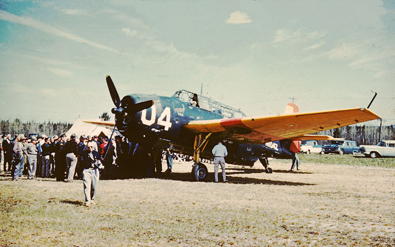 TBM#04 US Forest Service N104Z, demo retardant drop, 1959