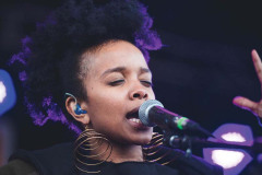 Jamila Woods performs on the main stage during the final day of Treefort Music Fest on Sunday March 25, 2018.