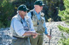 Tom Rogers (right) of Boise watches the results of his instruction