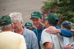 Carl Madison of Boise shares an emotional moment with friends