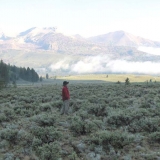 Morning view from camp toward Big Black Dome Mountain