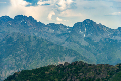 The view of the Snake River Canyon and the Seven Devils Mountains from Saddle Creek Campground along Hat Point Road in the Hells Canyon National Recreation Area.