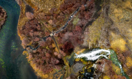Aerial view of a popular water near Ritter Park Idaho