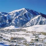 Bald Mountain towers over Ketchum and Sun Valley. Courtesy of Idaho Tourism