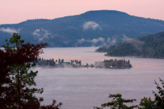 Dramatic sunset over the lake, photo courtesy of Idaho Tourism