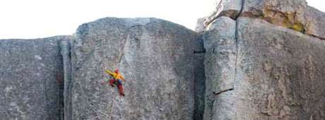 A group of veteran climbers, led by a seventy-year-old globetrotter, encounters challenges of weather and topography at City of Rocks.