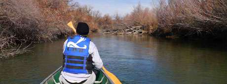 The author and his wife canoe down Salmon Falls Creek to the thundering prize, Upper Salmon Falls.