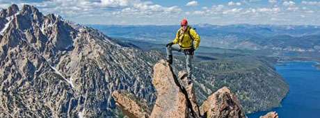 On Father’s Day in 2014, the author and his dad climbed to the top of Grand Mogul in the Sawtooth Range.