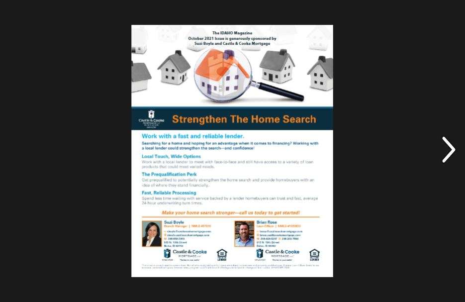 October 2021 issue sponsored by Suzi Boyle and Castle & Cooke Mortgage.